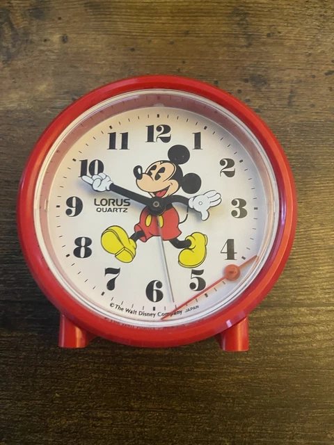 VINTAGE DISNEY LORUS Quartz Mickey Mouse Alarm Clock Loose Arm EUR