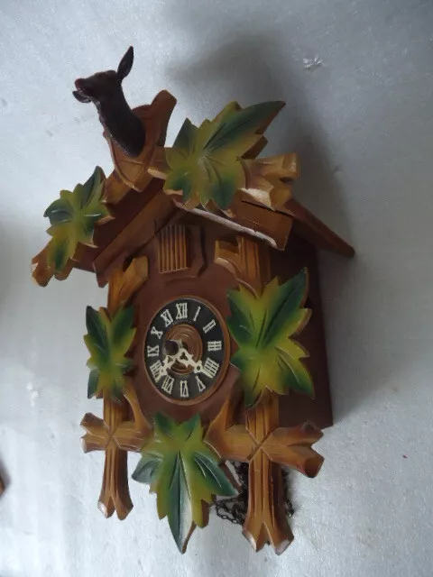 Vintage Wooden Cuckoo Clock. Spares Or Repair.