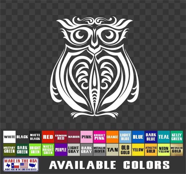 Owl Sticker Vinyl Decal Car Van Truck Laptop