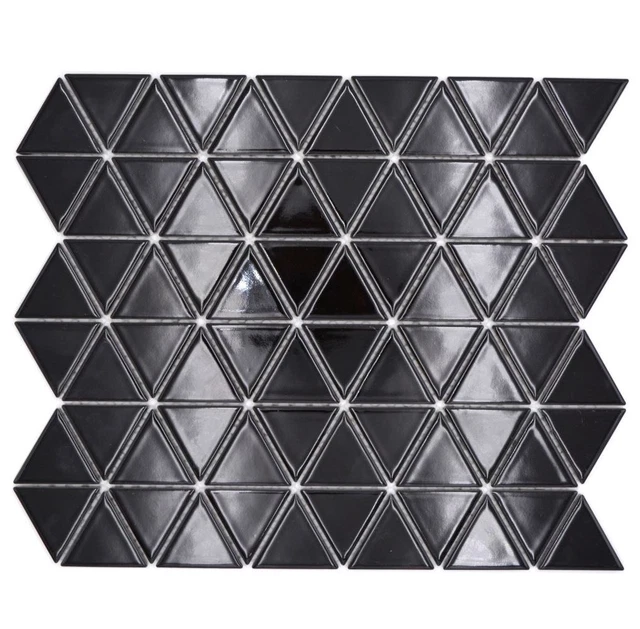 Carrelage Mosaïque Céramique Diamant Noir Brillant Miroir Bain 10 Surfaces