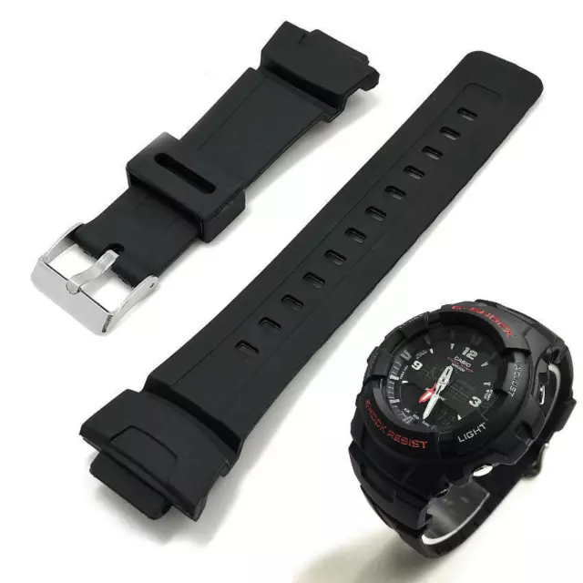 Black Rubber Replacement Watch Band Strap Casio G-Shock G-100 G-101 G200 Series