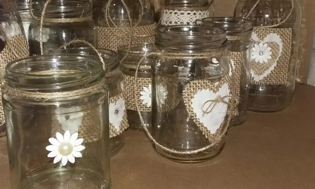 18 vasi da appendere matrimonio stile rustico/vintage ideali per fiori o candele