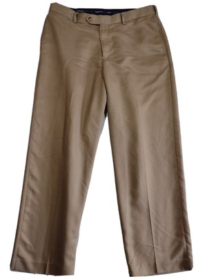 Croft & Barrow Mens Chinos 36x30 Tan Khakis Adult Straight Leg Dress Flat Front