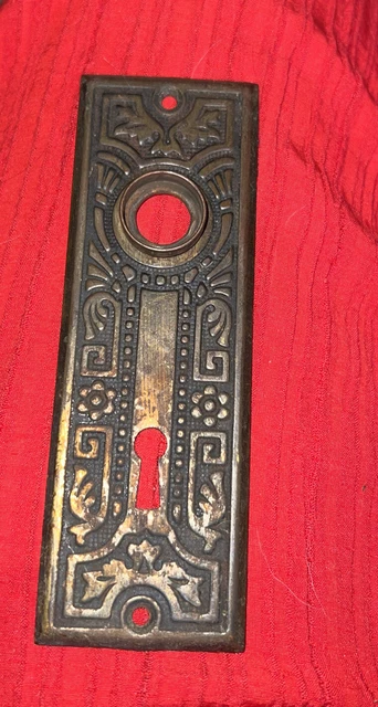 Single Antique Vintage Victorian Eastlake Backplate Door Plate Circa 1890s