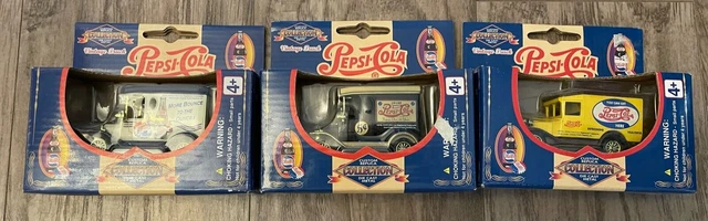 Lot Of 3 New Pepsi-Cola Golden Wheel Custom Replica Diecast Metal Vehicles (B9)