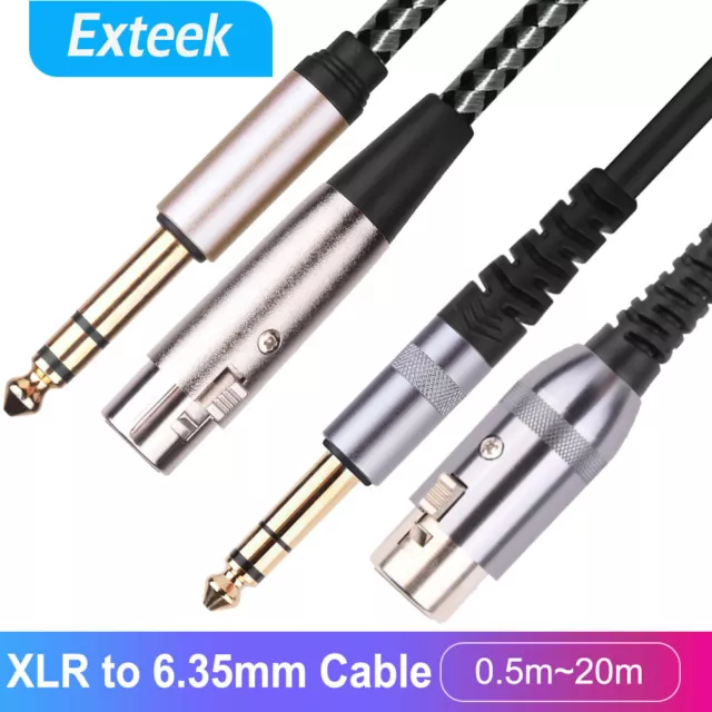XLR Female To 6.35mm 1/4 '' Male Microphone Stereo Audio Cable TRS Jack Lead/Mic