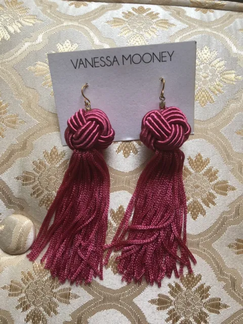 NWT Vanessa Mooney Astrid Tassel Earrings~Fushia Pink