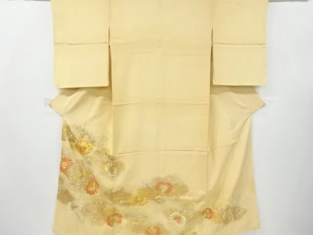 6910913: Japanese Kimono / Vintage Iro-Tomesode / Embroidery / Flower