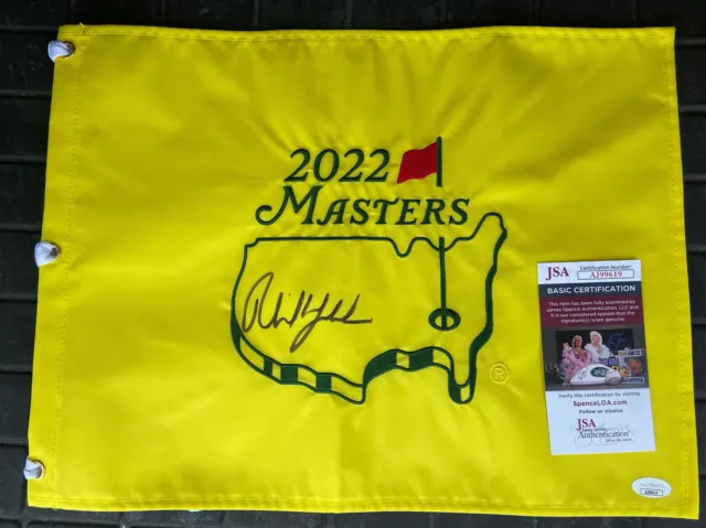 Phil Mickelson Signed Autograph Auto Masters Golf Flag JSA COA