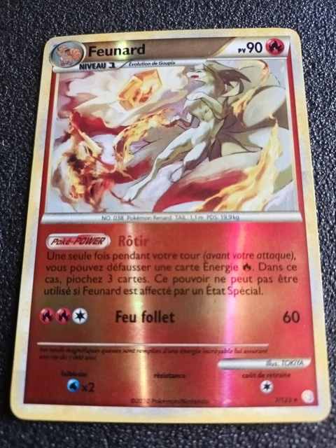 Carte pokemon reverse brillante feunard 7 123
