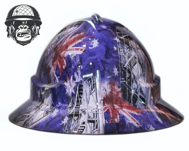 CUSTOM HYDROGRAPHIC SAFETY Hard Hat Mining AUSSIE SCAFFOLDERCHOICE WIDE