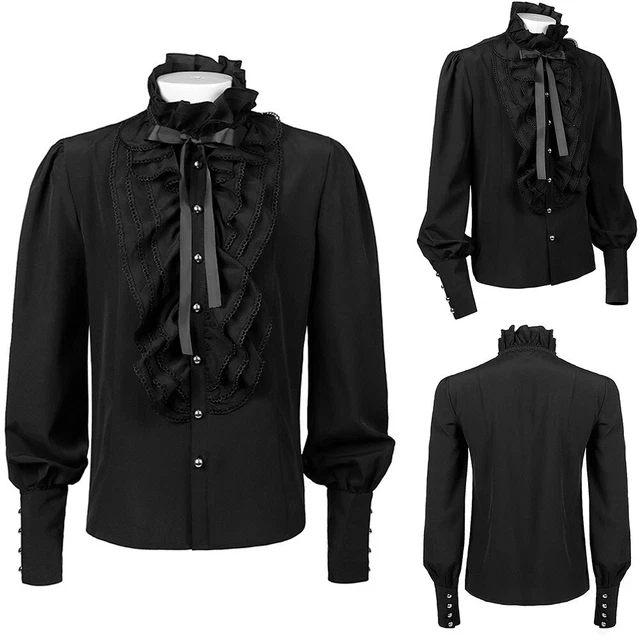 Runcati Camicia Da Uomo Medievale Steampunk Pirata Costume