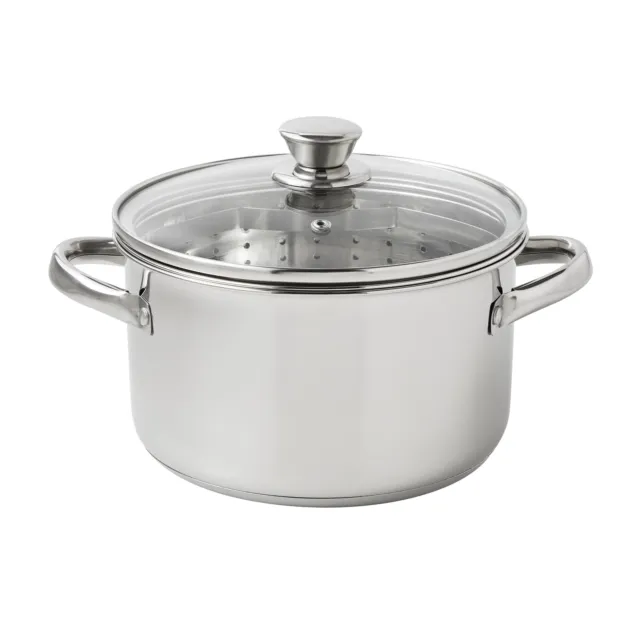 Stainless Steel 4-Quart Steamer Pot with Glass Lid