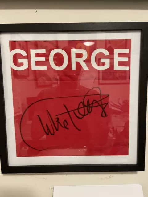 Signed Framed Charlie George Hand Signed Tshirt Arsenal England Legend COA