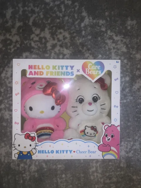 Hello Kitty and Friends x Care Bears Cheer Bear Plush Set Duo Brand New