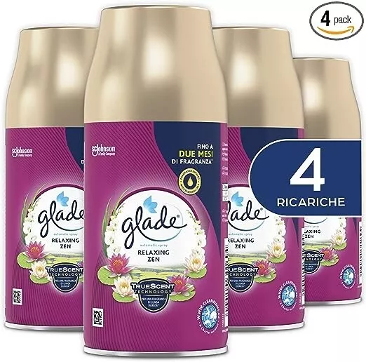 Glade Automatic Spray Ricarica, Profumatore per Ambienti, Fragranza Relaxing Zen