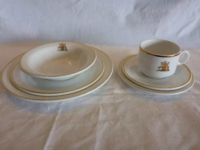 WEMBLEY BRISTILE HOTELWARE HOBART COAT OF ARMS 6 Pce Sic fortis Hobartia crevit