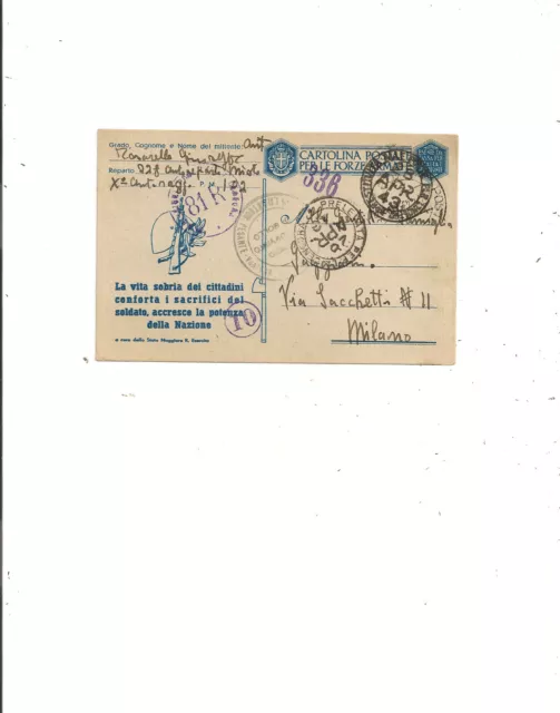 Posta Militare 102  Russia- Ritirata Dalla Russia 10/4/1943- Lxi Autogr. Pesante