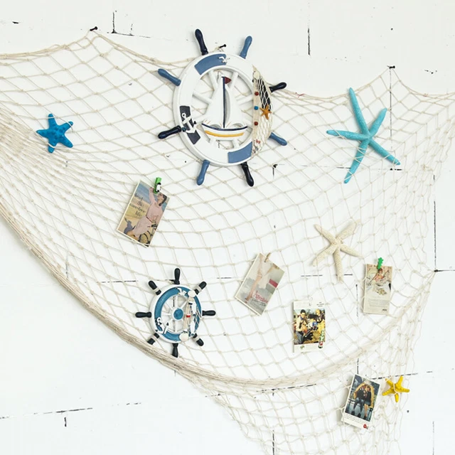 Accesorios para fotos gran red de pesca cáscara flotante colgantes de pared pegatinas de pared decoratiSA