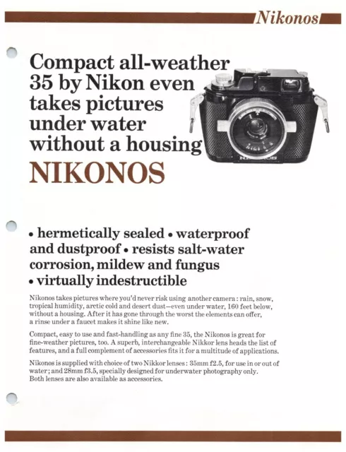 1950s Nikon Nikonos Camera Photo Dealer Vintage Print Ad RARE
