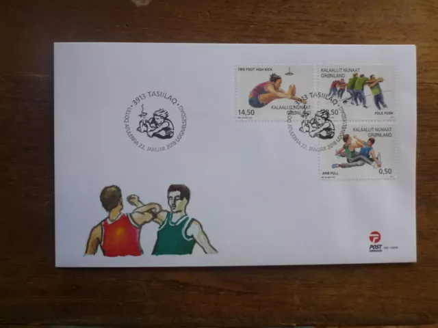 Greenland 2018 Sports Of Greenland Set 2 Stamps Fdc First Day Cover