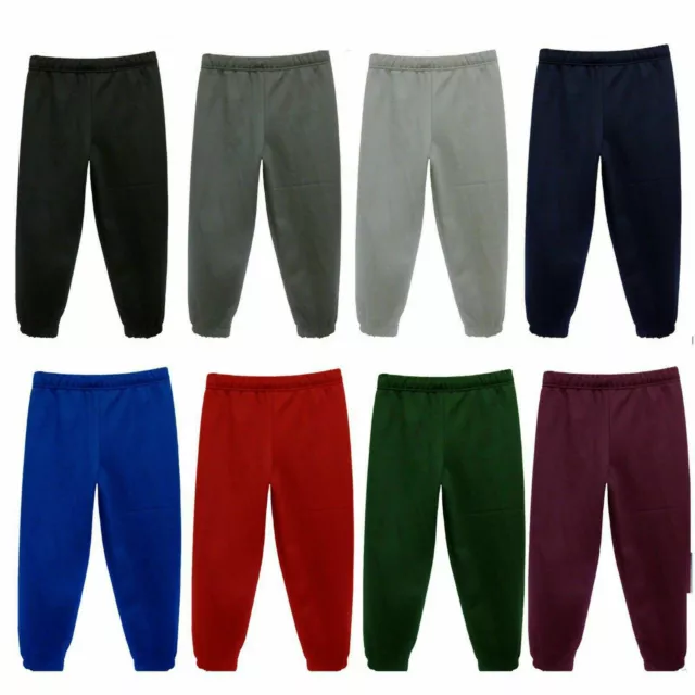 JOGGING BOTTOMS Kids Boys girls Warm Fleece Plain Joggers 2- 13 Years Children'