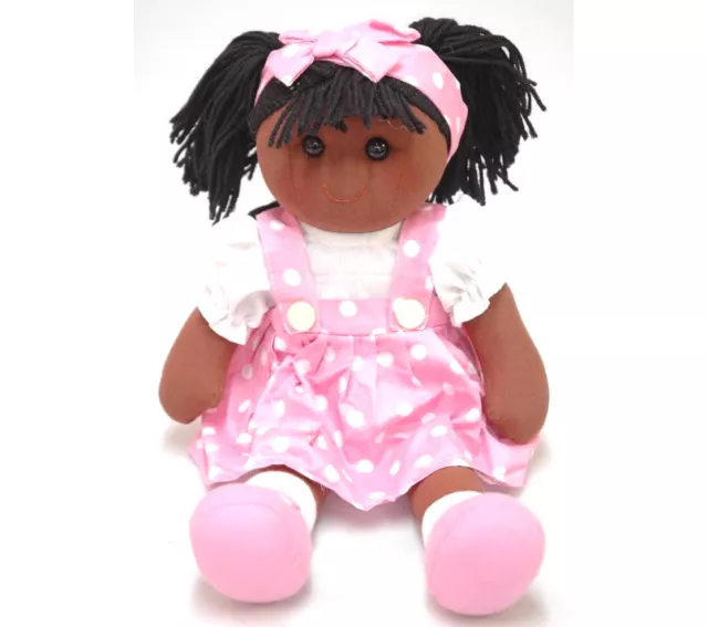 Gorgeous Hopscotch Girl Childs BLACK Hair MIMI Rag Cloth Play Doll 2