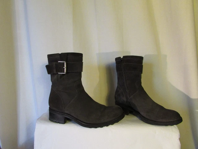 Bottes Cuissardes Free Lance – Cuir Et Toile Bleu Grisé, Pointure 38, Occasion