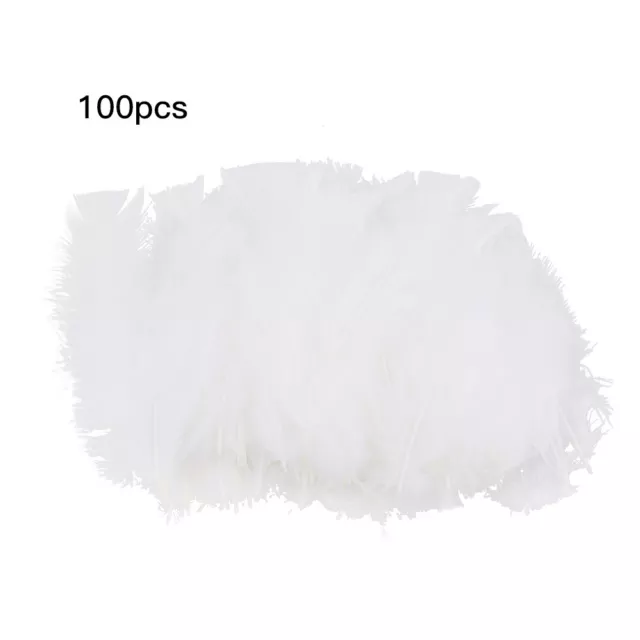 100 Pcs Colored Feathers Wedding Decoration Candy Color Fill Feathers (White) SD