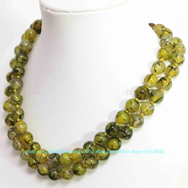 35 Inches 8mm Yellow Veins Dragon Agate Round Beads Gemstone Necklace Strand