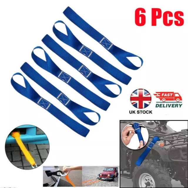 6x Universal Motorcycle Motorbike Soft Loop Ratchet Transport Tie Down Straps #