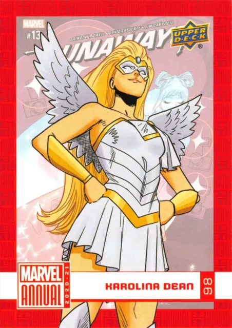 KAROLINA DEAN / Marvel Annual 2020-21 (UD 2022) BASE Trading Card #98