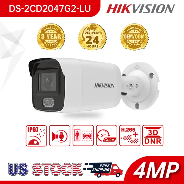 HIKVISION 4MP COLORVU AcuSense IP Bullet Camera DS2CD2047G2LU Built