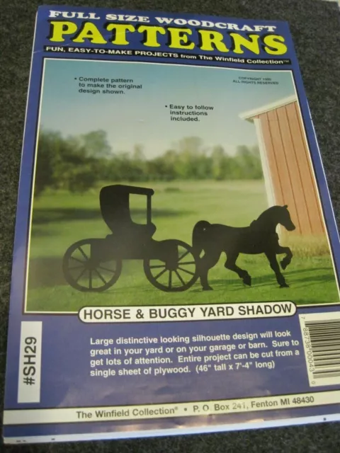 SOMBRA DE CABALLO Y BUGGY YARD de colección patrones de carpintería tamaño completo sin cortar