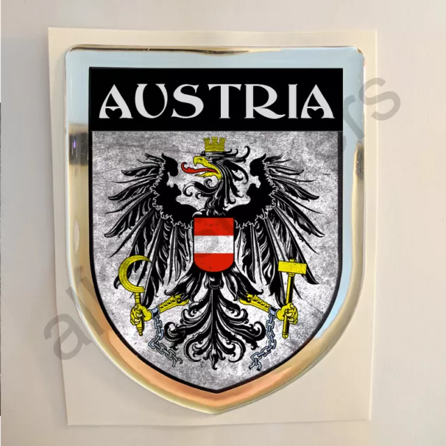 Austria Adesivi Scudetto 3D Emblema Stemma Sporco Resinato Adesivo Resinati