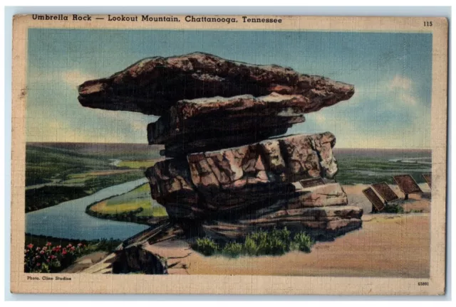 1939 Umbrella Rock Lookout Mountain Chattanooga Tennessee TN Postcard