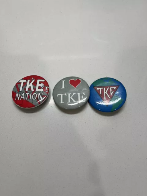 Lot Of 3 Vintage TKE pin back Pins