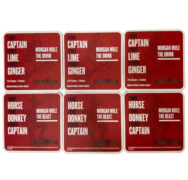 Captain Morgan Original Spiced Caribbean Rum Beer Spill Cardboard Coaster 6piece