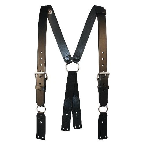 Boston Leather Firefighter's Suspenders Button Reg