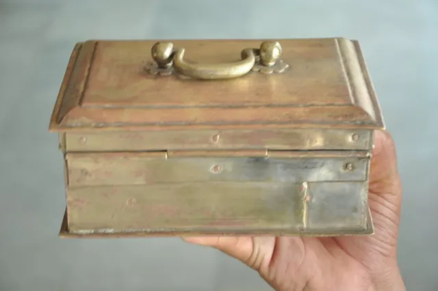 Old Brass Handcrafted 6 Compartment Solid Heavy Betel Nut Box 3