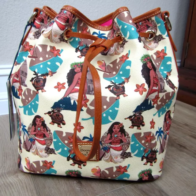 New Disney Dooney & Bourke Moana Drawstring Purse Tote Bag