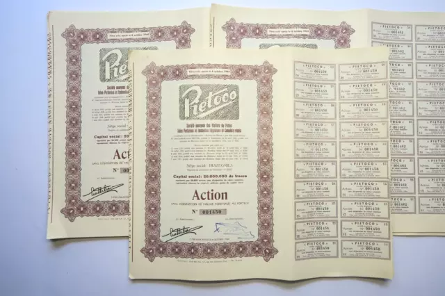 Pietoco Ateliers Toles Perforees & Embouties Liegioises Action 1951 X 85 Actions