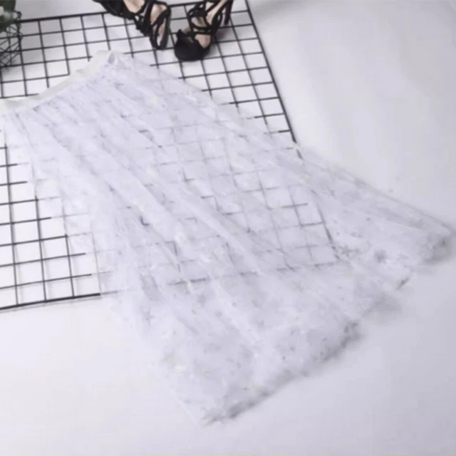 Femme Irrégulière Pur Maille Jupe Plissé Jupon Tulle