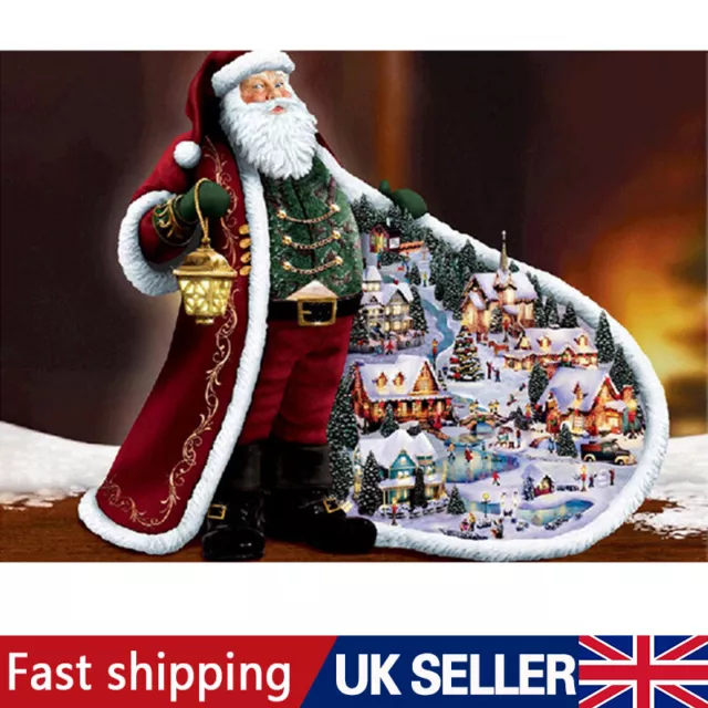 Diamond 5D Painting Santa Claus Embroidery DIY Art Cross Stitch Xmas Home Decor!