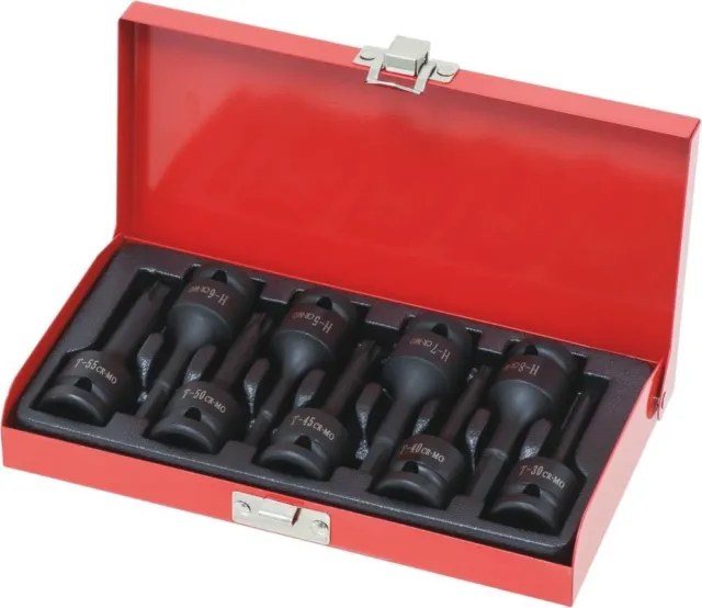 Coffret Douilles tournevis à chocs 1/2" avec empreinte Torx et hexagonal