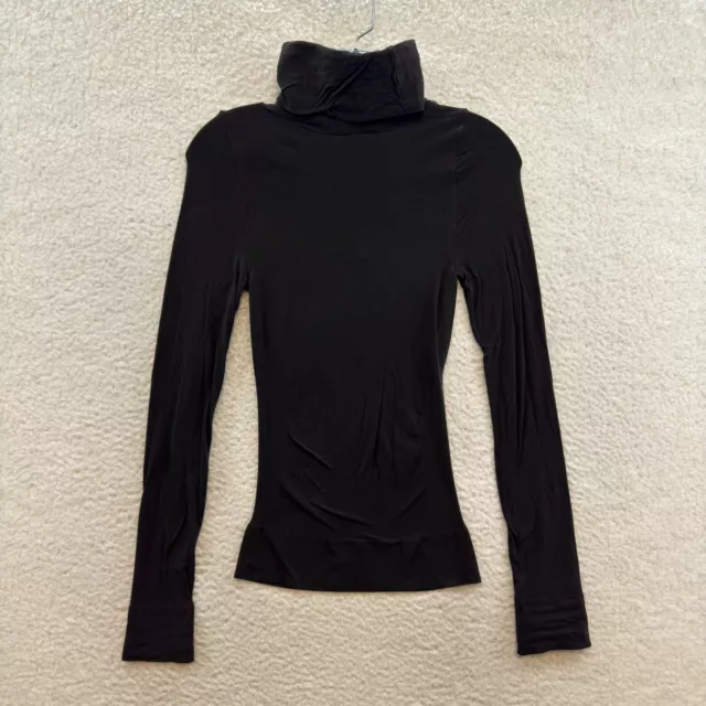 SPANX ON TOP and In Control Top XL Black Womens Long Sleeve Mock Roll ...