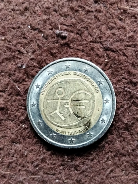 Pièce de 2 euros RARE, Bonhomme UEM 1999-2009 Bundesrepublik Deutschland