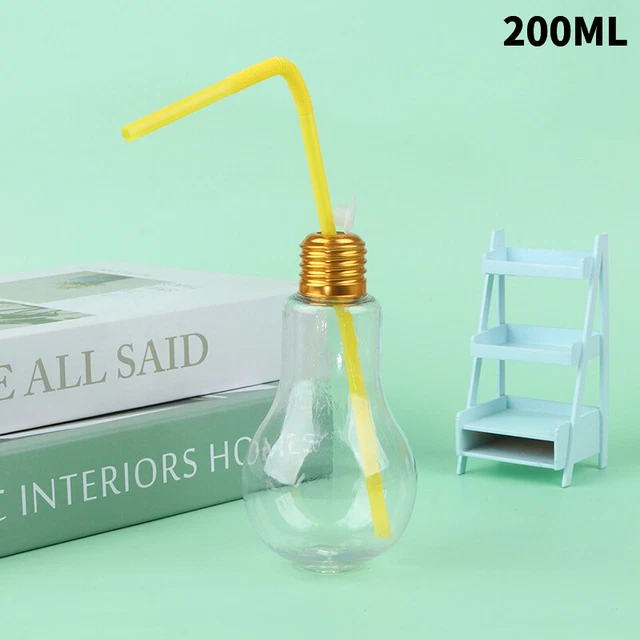 200to500ml Clear Artificial Light Bulb Shaped Bottle Can Emit Light Drink Cup ql
