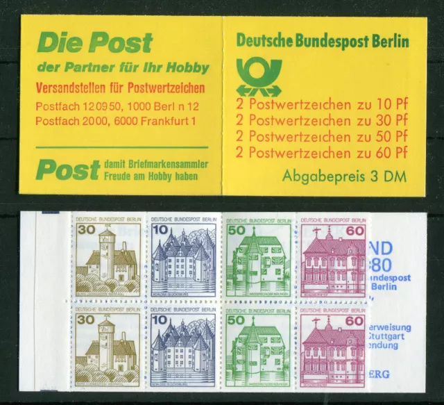 2x Berlin Markenheftchen MH 12 a postfrisch C D 611,615,532...Burgen u.Schlösser