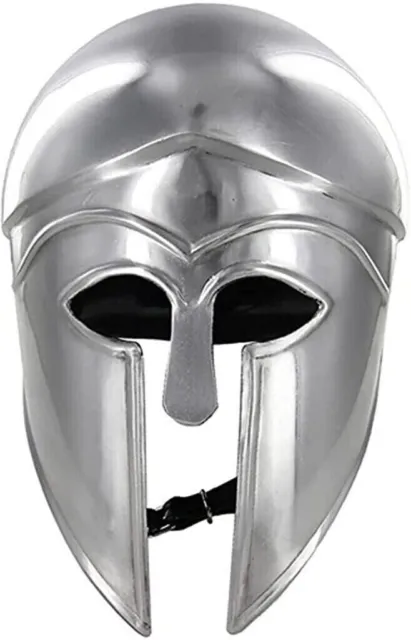 Greek Medieval Corinthian Helmet Armor SCA Knight Spartan Helmets Silver